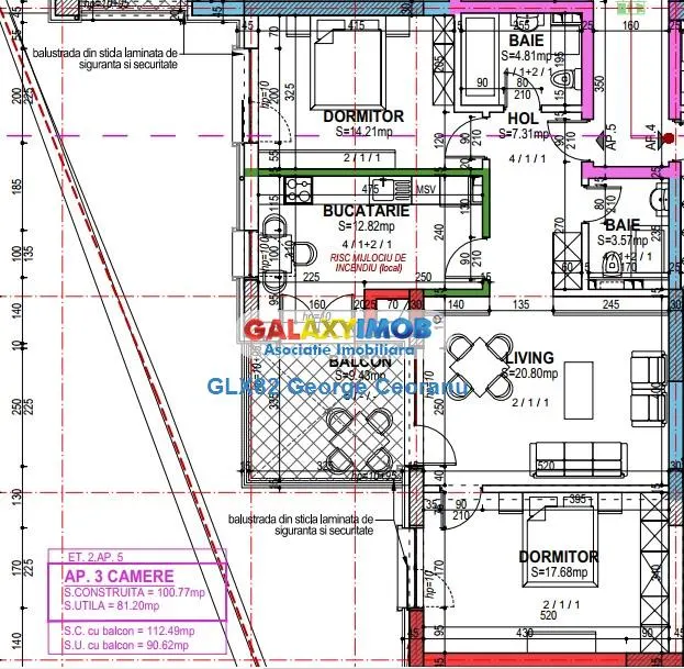 Vanzare apartament 3 camere 92mp Piata Unirii Horoscop , bloc 2022 - foto 10