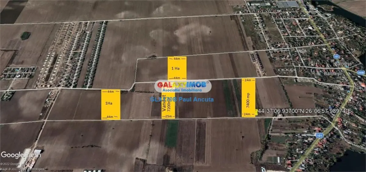 Teren Balotesti str Lunii  7400 mp intravilan - foto 1