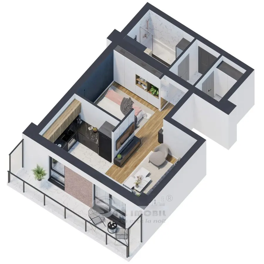 Apartament 2 camere, 46,07 mp â€“ design modern & finisaje premium | 0% comision - foto 1