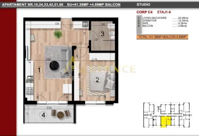 Apartament cu 2 camere | Studio | 46 mp - Metrou Berceni - foto 8